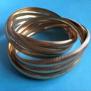 Gold Tone Linking Bangles Set of 6